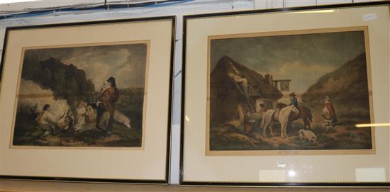 George Morland- 2 aquatints(-)